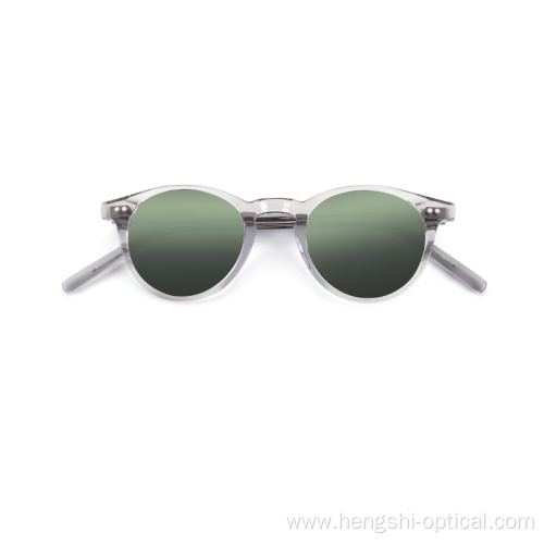 Custom Design Polarized Vintage Round Fashion Men Women Shades Italian Mazzucchelli Acetate Sunglasses